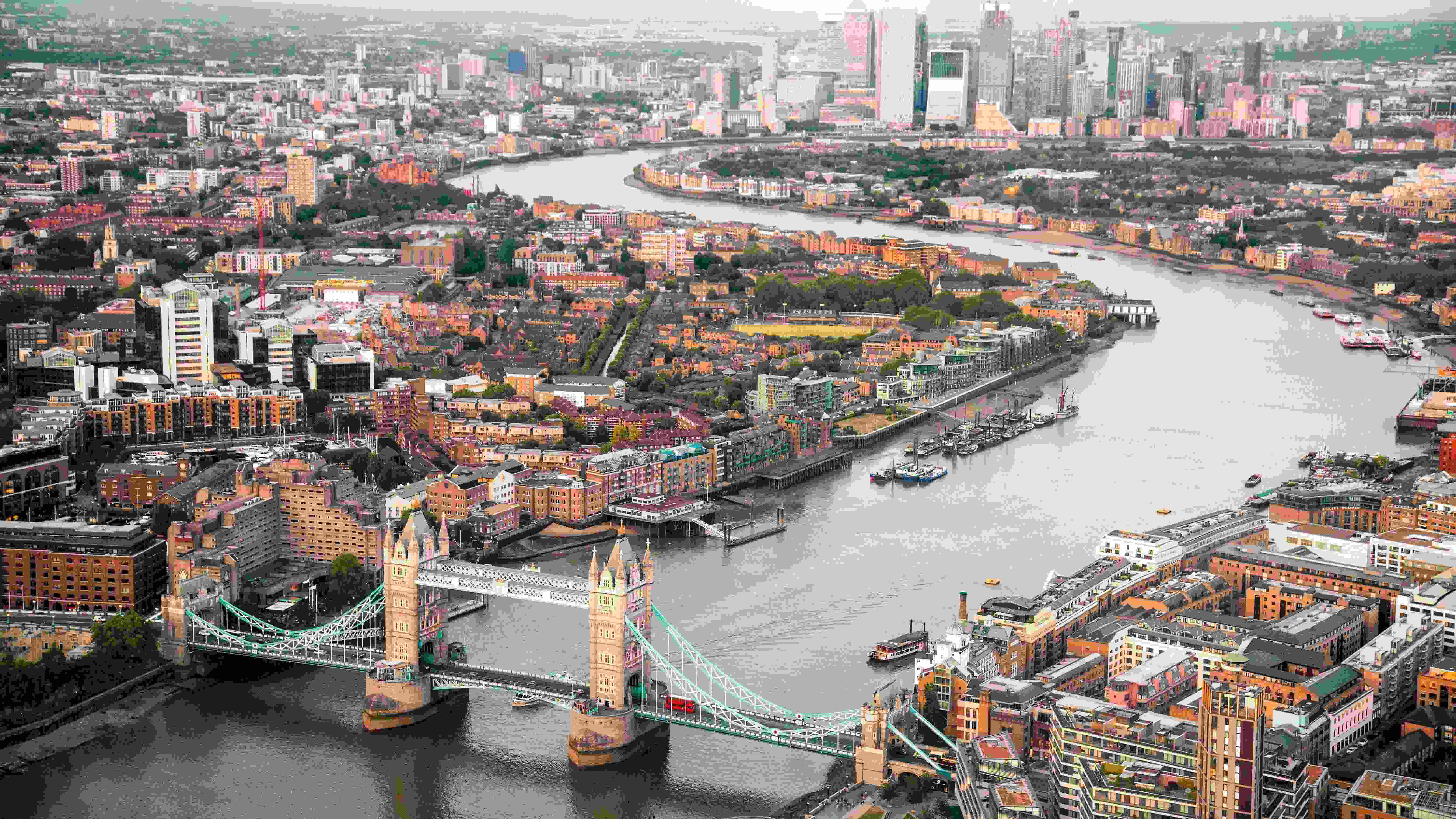Cityscape of London with the River Thames